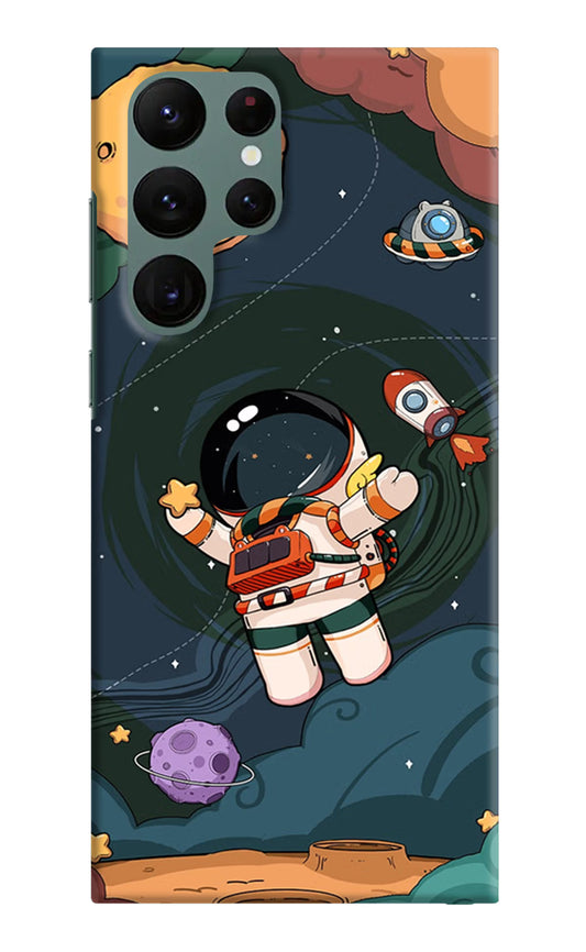 Cartoon Astronaut Samsung S22 Ultra Hard Case Back Cover by Casekaro