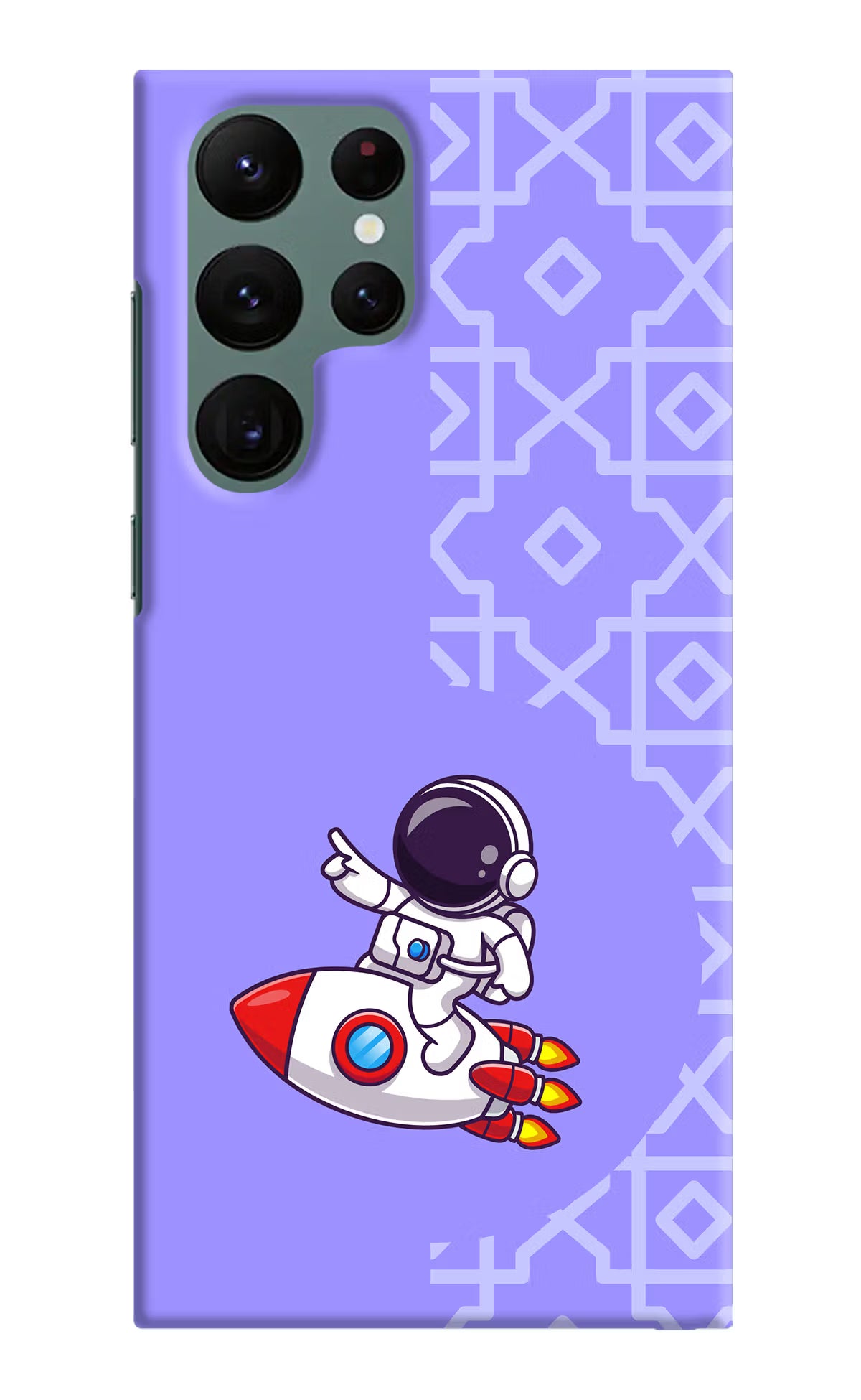 Cute Astronaut Samsung S22 Ultra Hard Case Back Cover by Casekaro