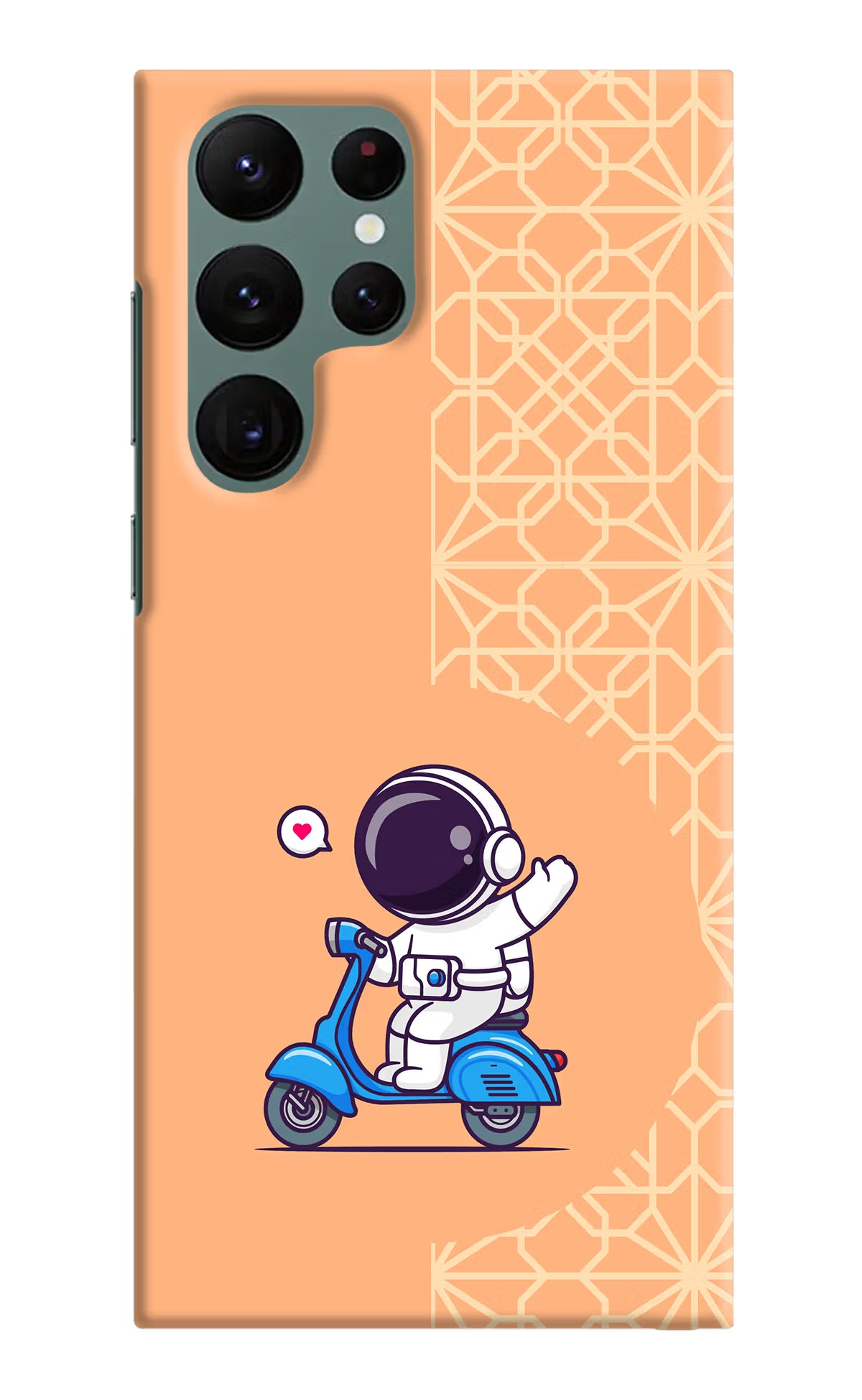 Cute Astronaut Riding Samsung S22 Ultra Hard Case Back Cover by Casekaro
