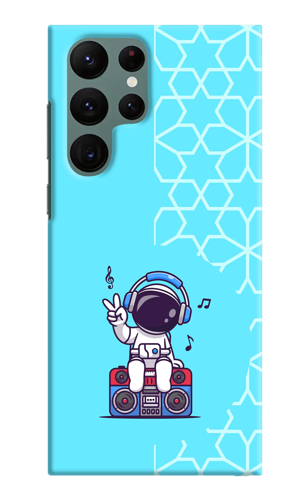 Cute Astronaut Chilling Samsung S22 Ultra Hard Case Back Cover by Casekaro