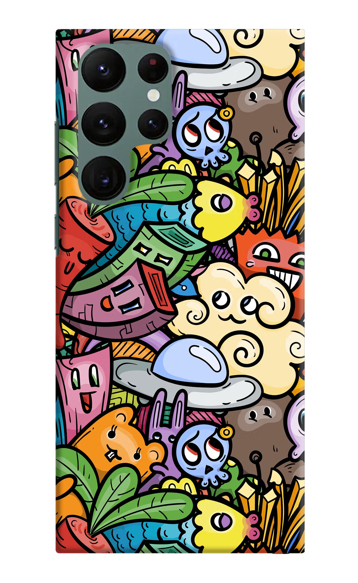 Veggie Doodle Samsung S22 Ultra Hard Case Back Cover by Casekaro