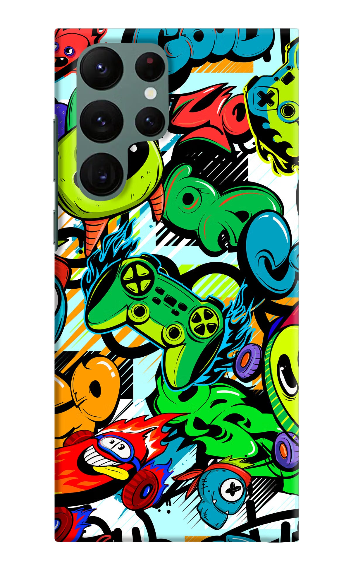 Game Doodle Samsung S22 Ultra Hard Case Back Cover by Casekaro
