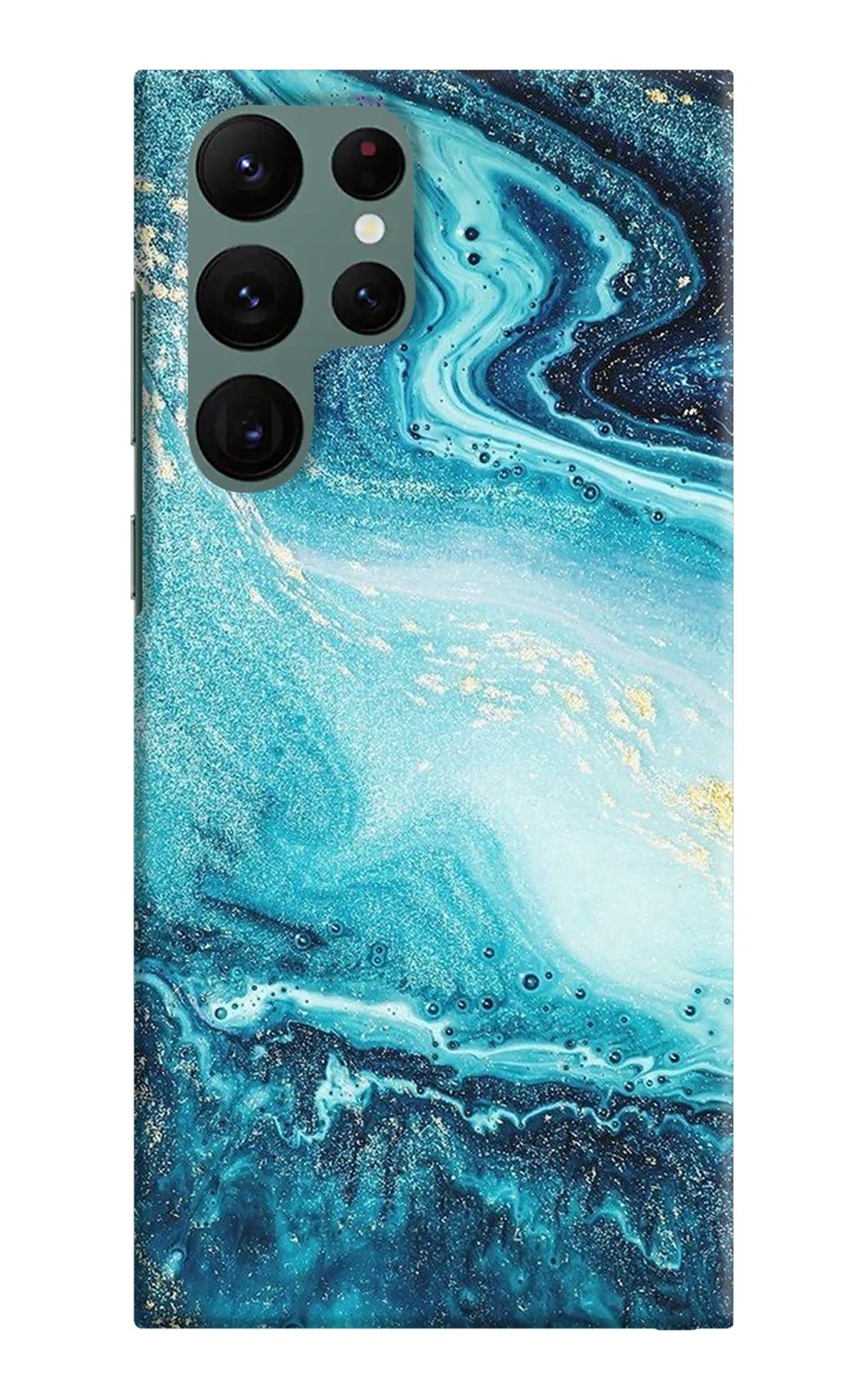 Blue Glitter Marble Samsung S22 Ultra Back Cover