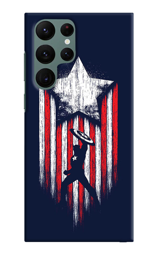 Captain America Marvel Art Samsung S22 Ultra Hard Case Back Cover by Casekaro