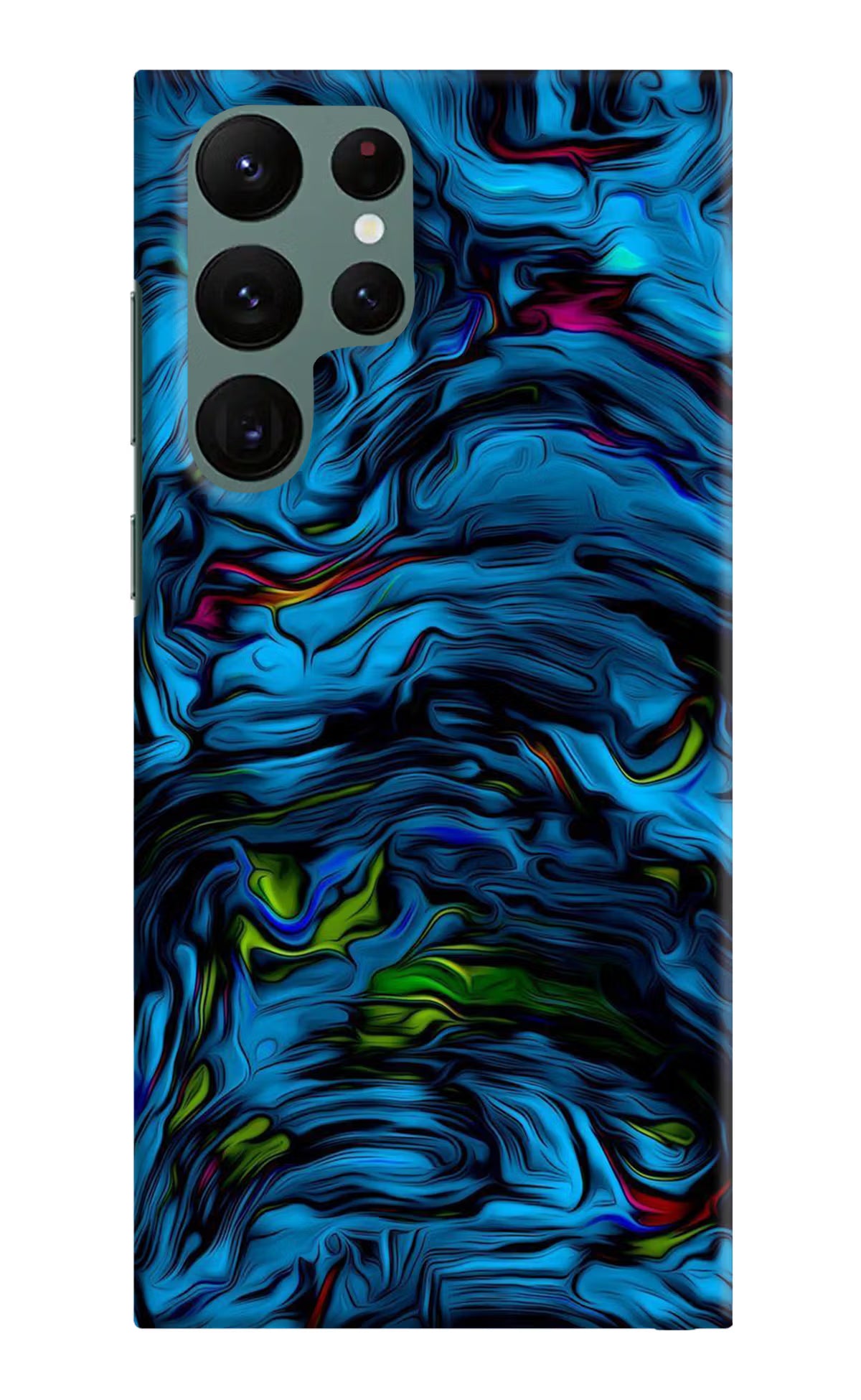 Dark Blue Abstract Samsung S22 Ultra Hard Case Back Cover by Casekaro