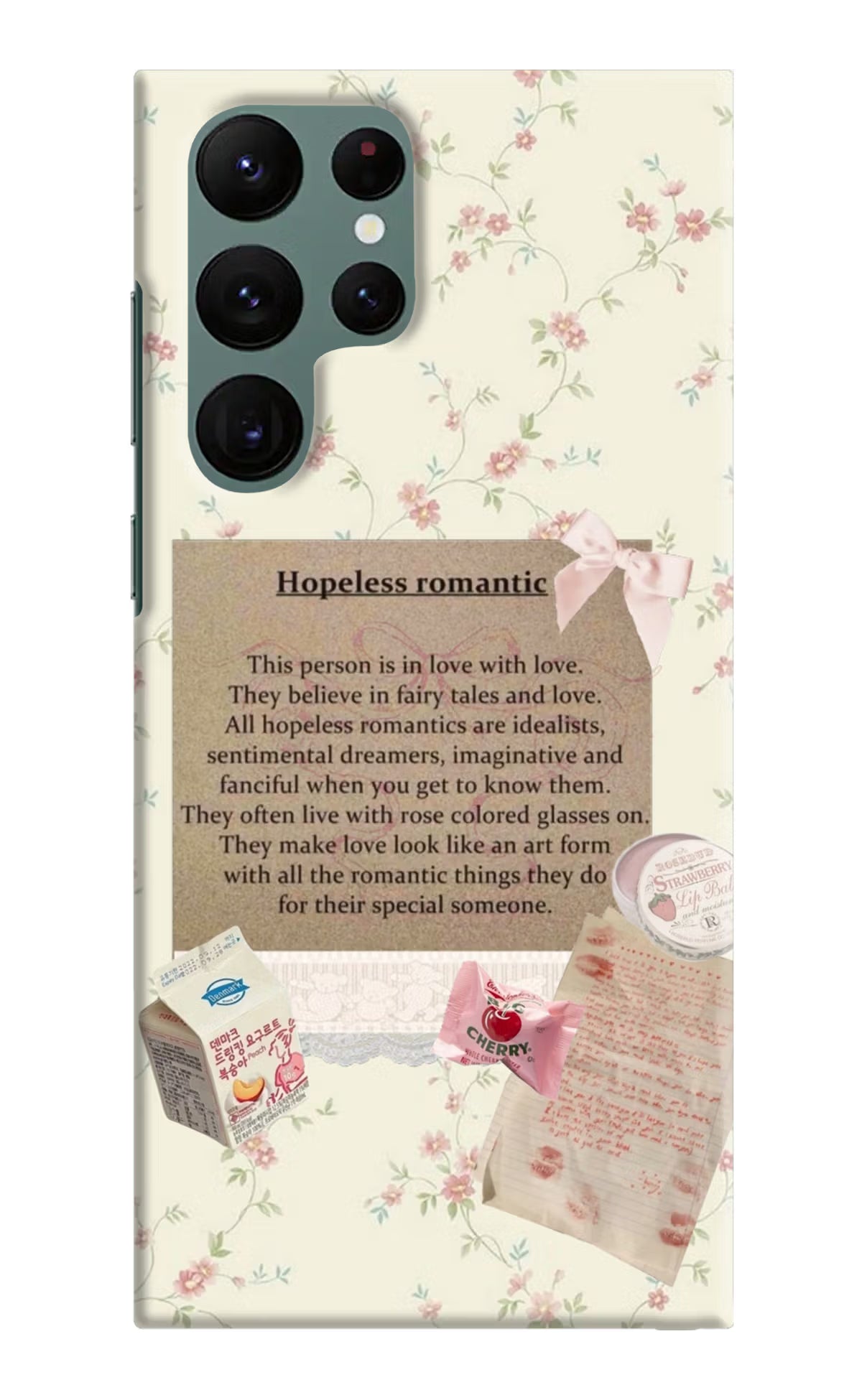 Hopeless Romantic Samsung S22 Ultra Hard Case Back Cover by Casekaro