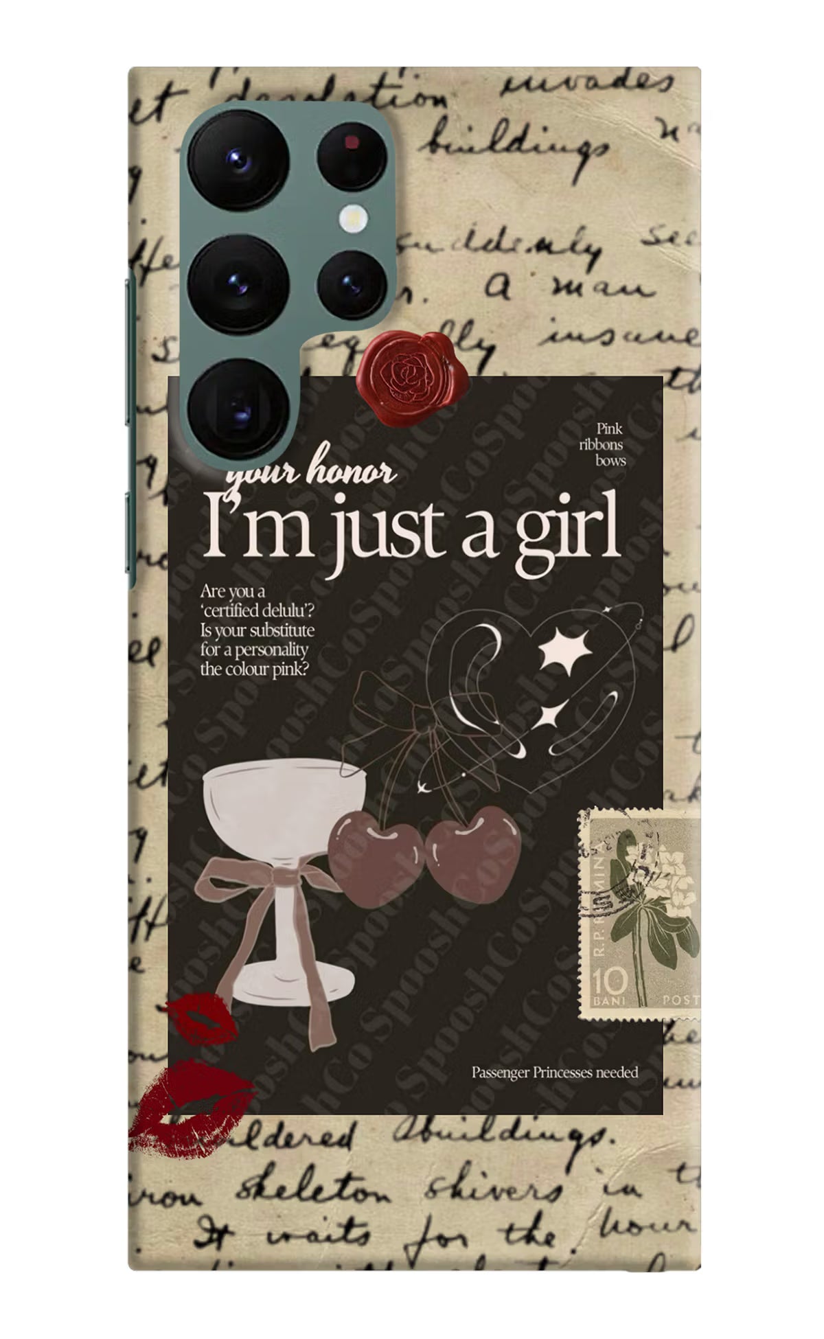 I am just a girl Samsung S22 Ultra Hard Case Back Cover by Casekaro