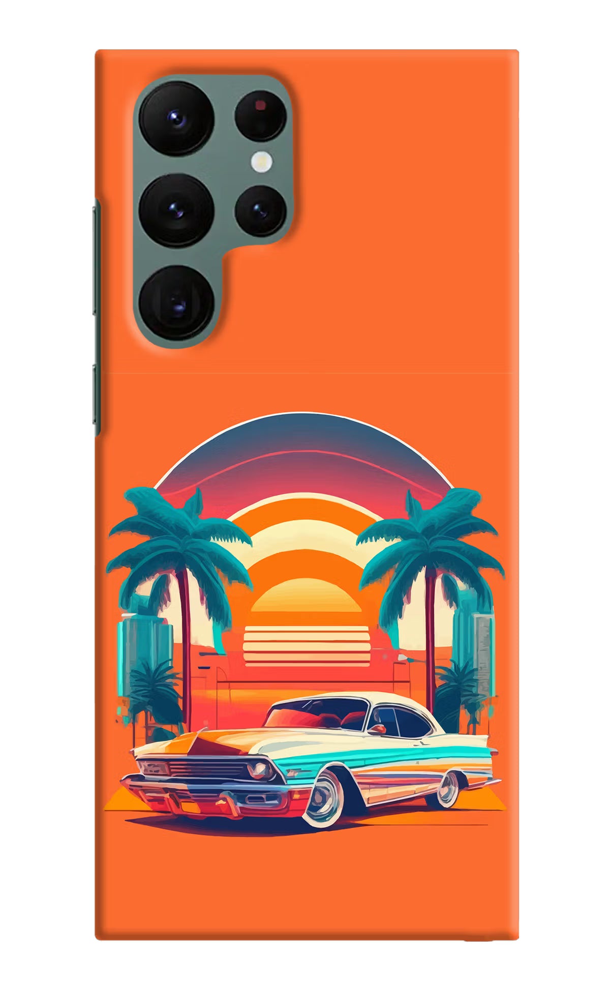 Palm Drive 80s Samsung S22 Ultra Hard Case Back Cover by Casekaro