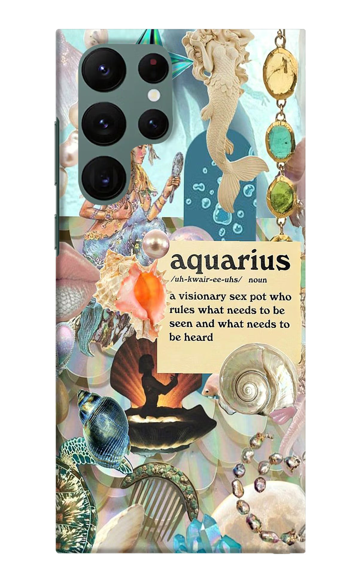 Aquarius Zodiac Samsung S22 Ultra Hard Case Back Cover by Casekaro