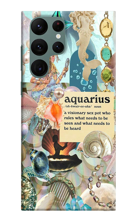 Aquarius Zodiac Samsung S22 Ultra Hard Case Back Cover by Casekaro