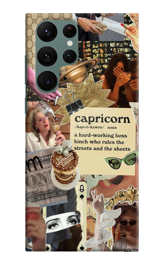 Capricorn Zodiac Samsung S22 Ultra Hard Case Back Cover by Casekaro