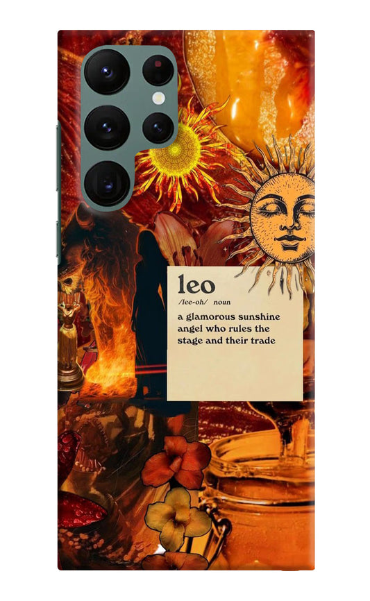 Leo Zodiac Samsung S22 Ultra Hard Case Back Cover by Casekaro
