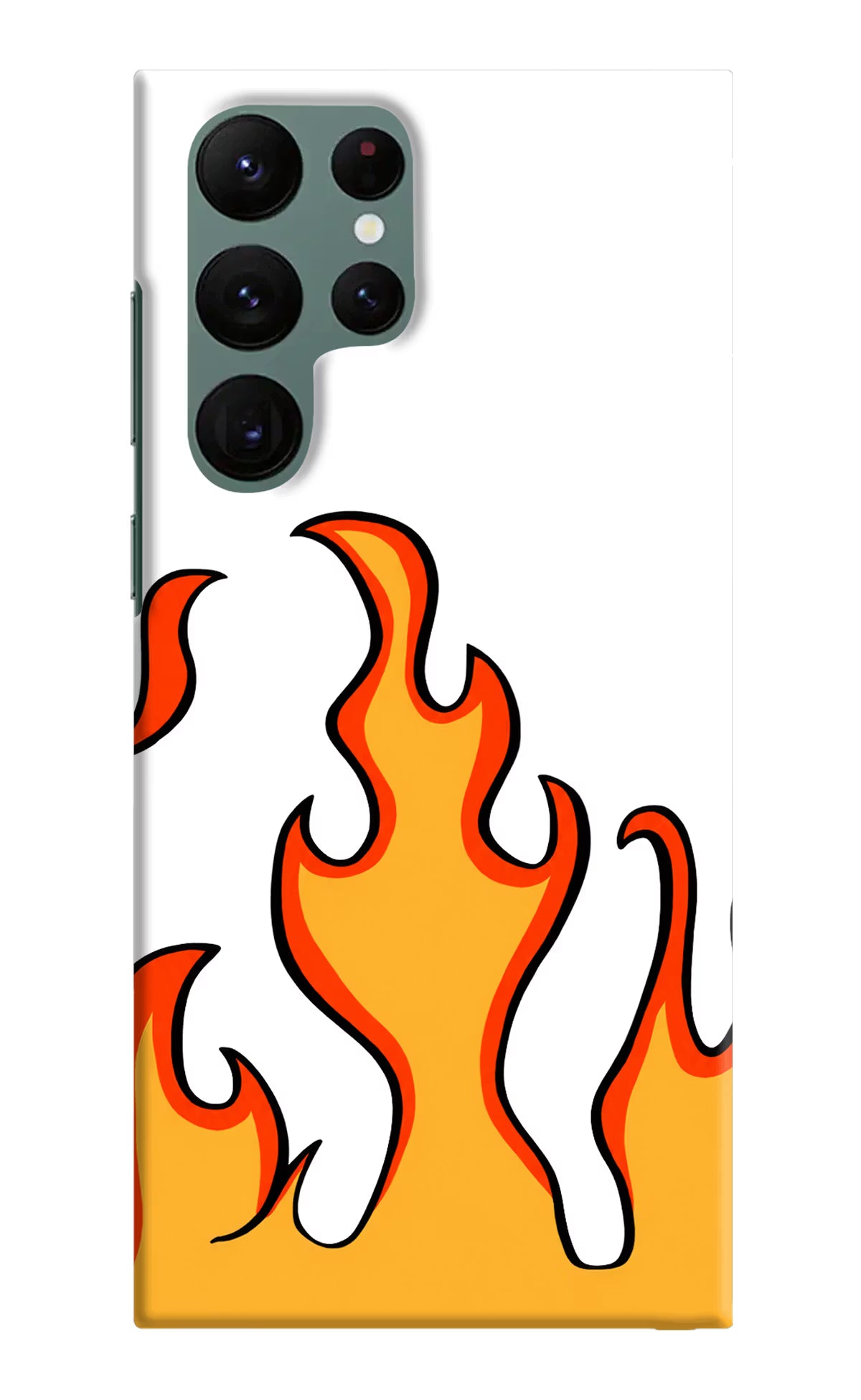 Fired Up – White Samsung S22 Ultra Hard Case Back Cover by Casekaro