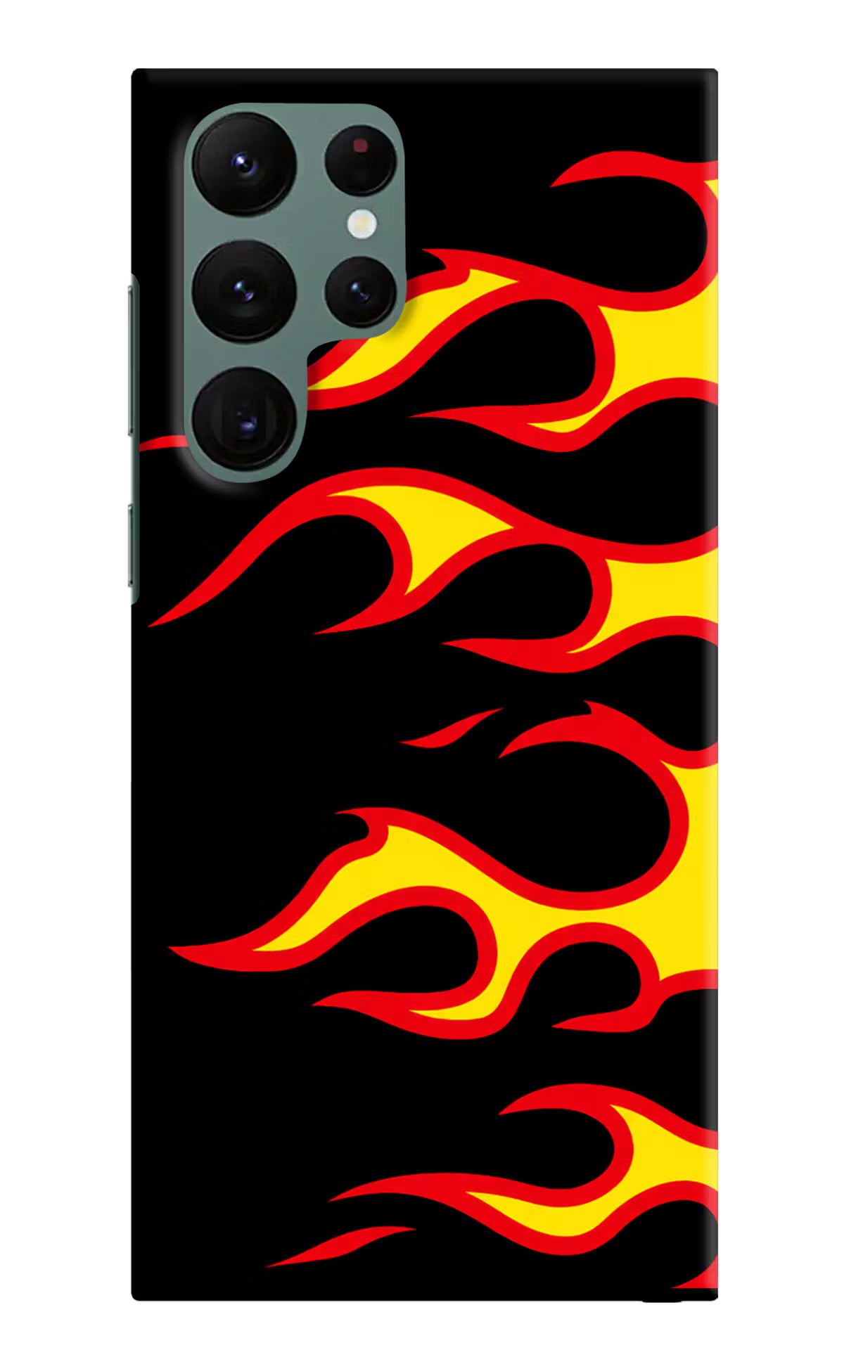 Side Sweep Flames Samsung S22 Ultra Hard Case Back Cover by Casekaro