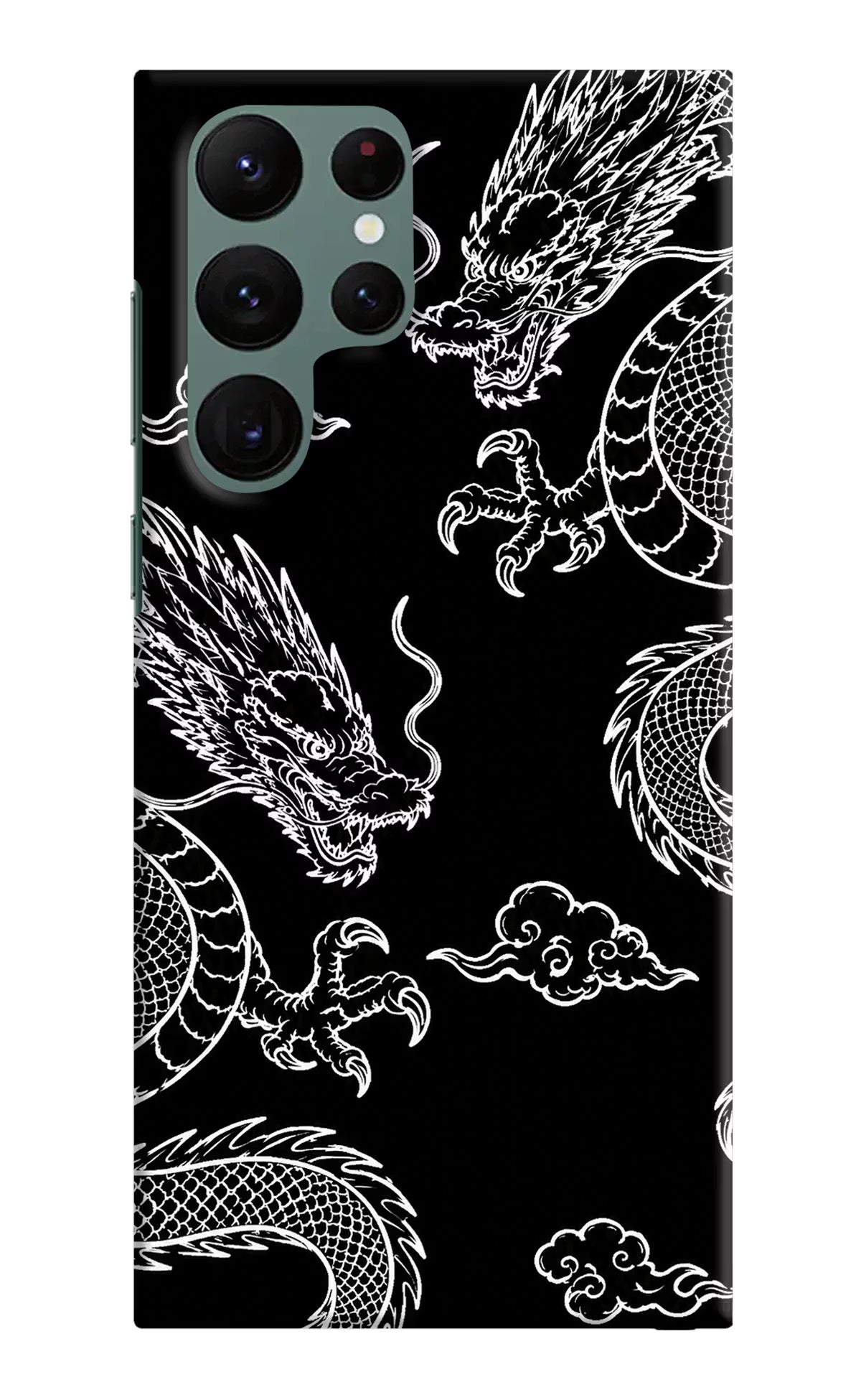 Twin Dragons Samsung S22 Ultra Hard Case Back Cover by Casekaro