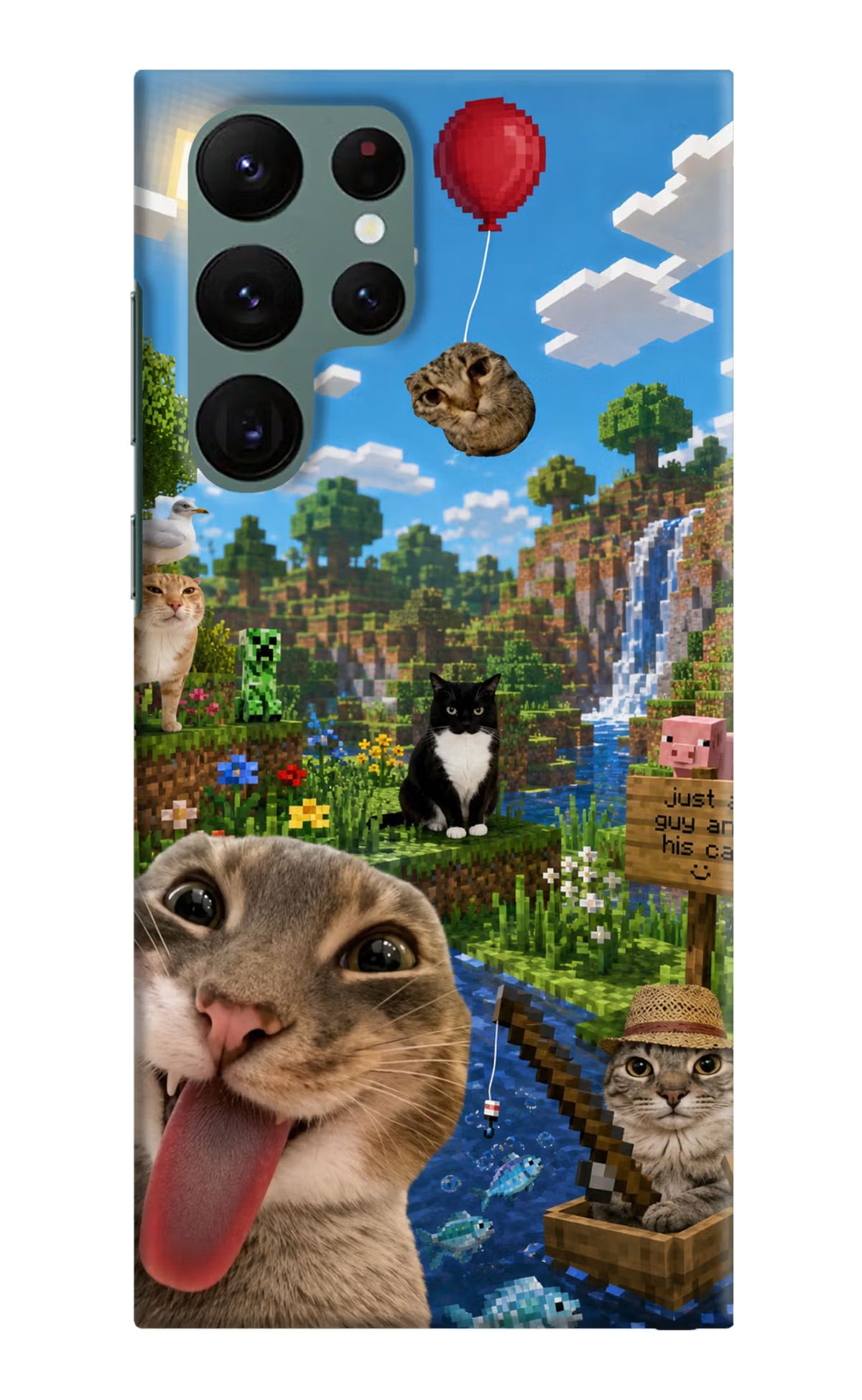 Minecraft Cat Chaos Samsung S22 Ultra Back Cover