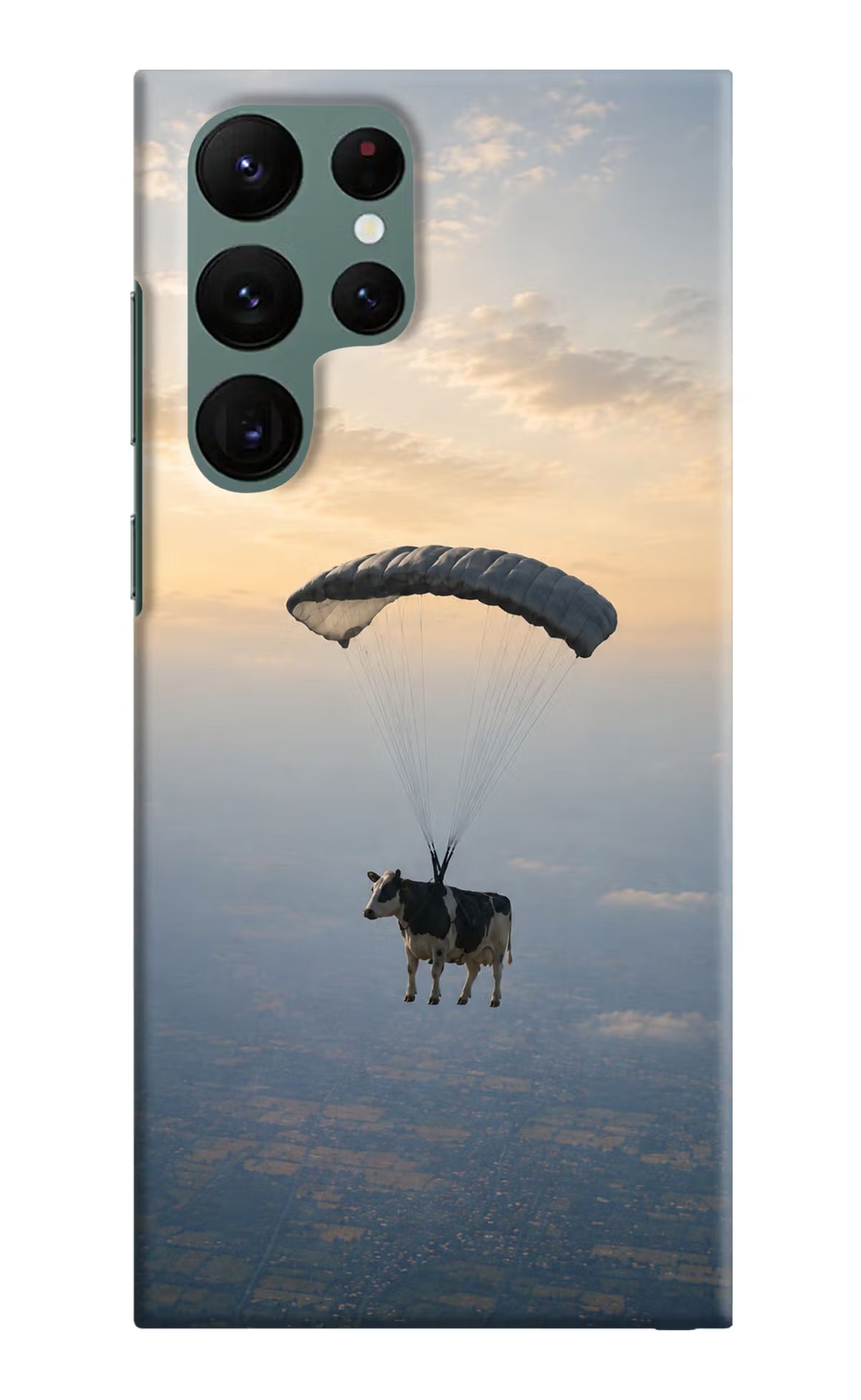 Skydiving Cow Samsung S22 Ultra Back Cover