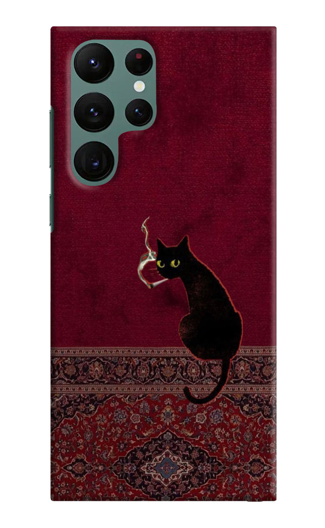 Midnight Cat Samsung S22 Ultra Hard Case Back Cover by Casekaro