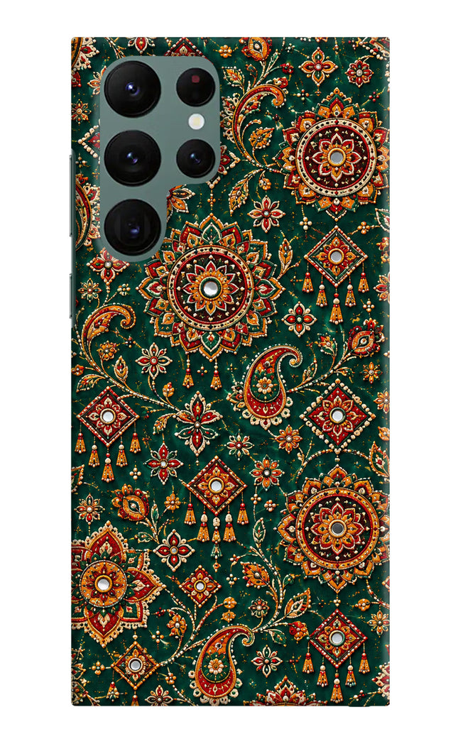 Green Pataka Samsung S22 Ultra Hard Case Back Cover by Casekaro