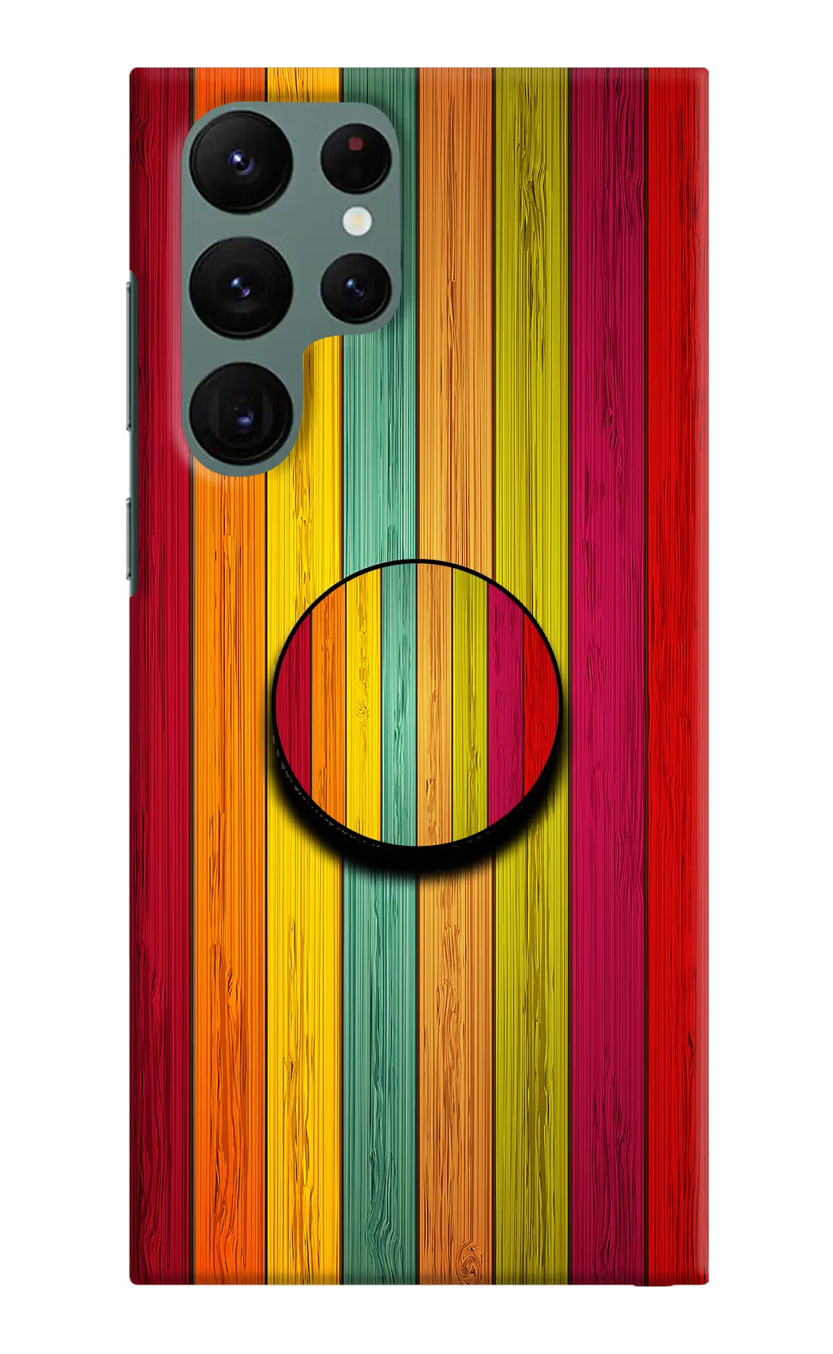 Multicolor Wooden Samsung S22 Ultra Pop Case by Casekaro