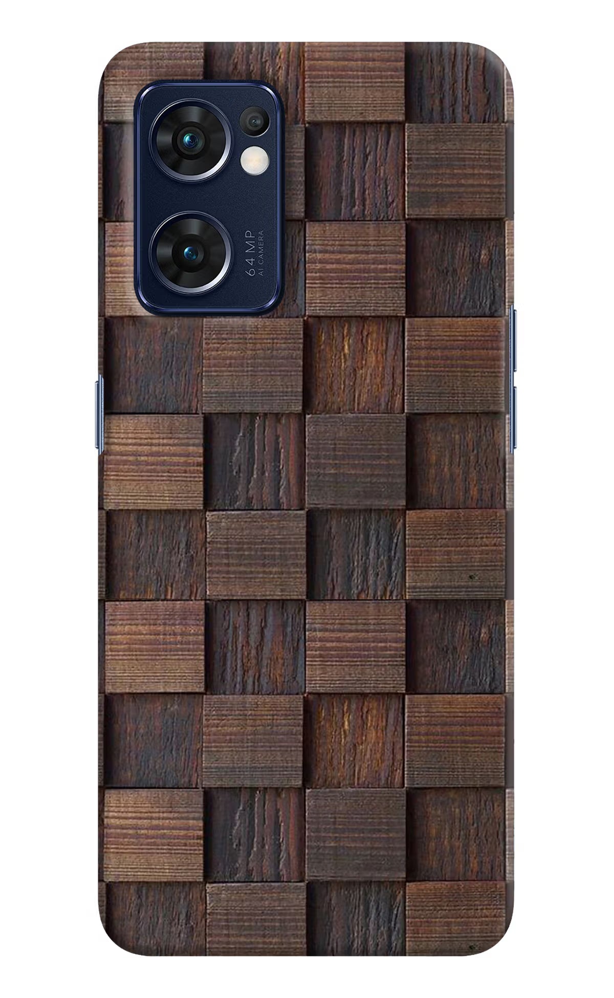Wooden Cube Design Oppo Reno7 5G Hard Case Back Cover by Casekaro