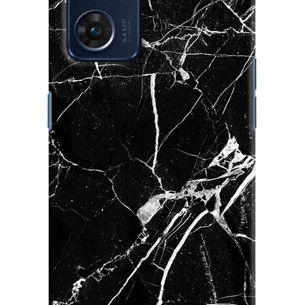 Black Marble Pattern Oppo Reno7 5G Hard Case Back Cover by Casekaro