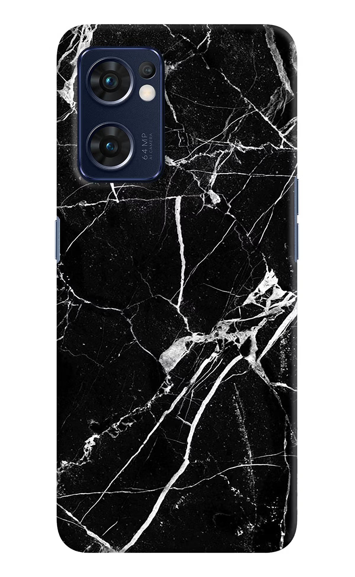 Black Marble Pattern Oppo Reno7 5G Hard Case Back Cover by Casekaro