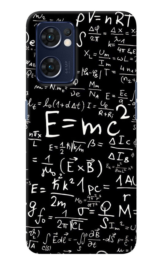 Physics Albert Einstein Formula Oppo Reno7 5G Back Cover