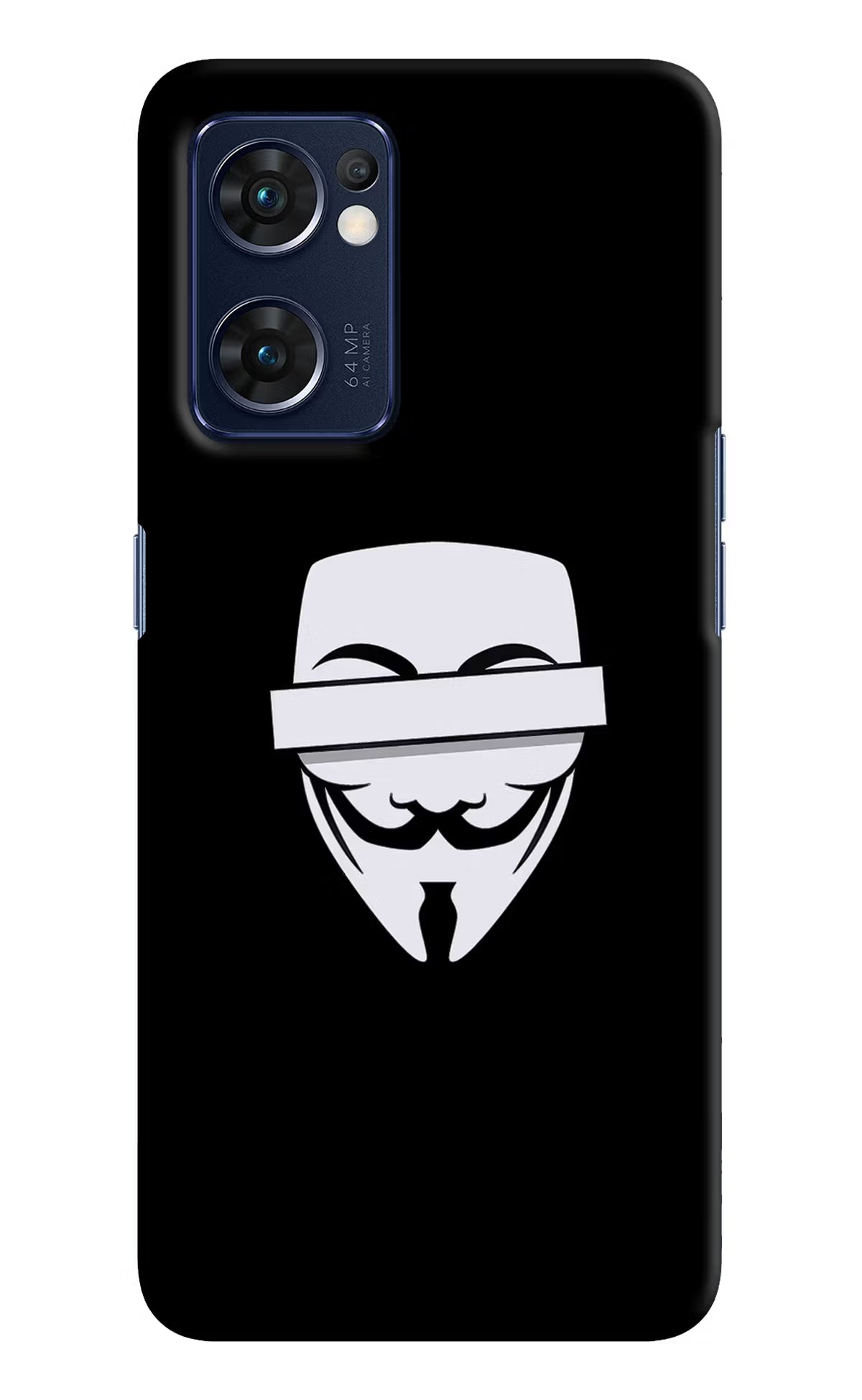Anonymous Face Oppo Reno7 5G Hard Case Back Cover by Casekaro
