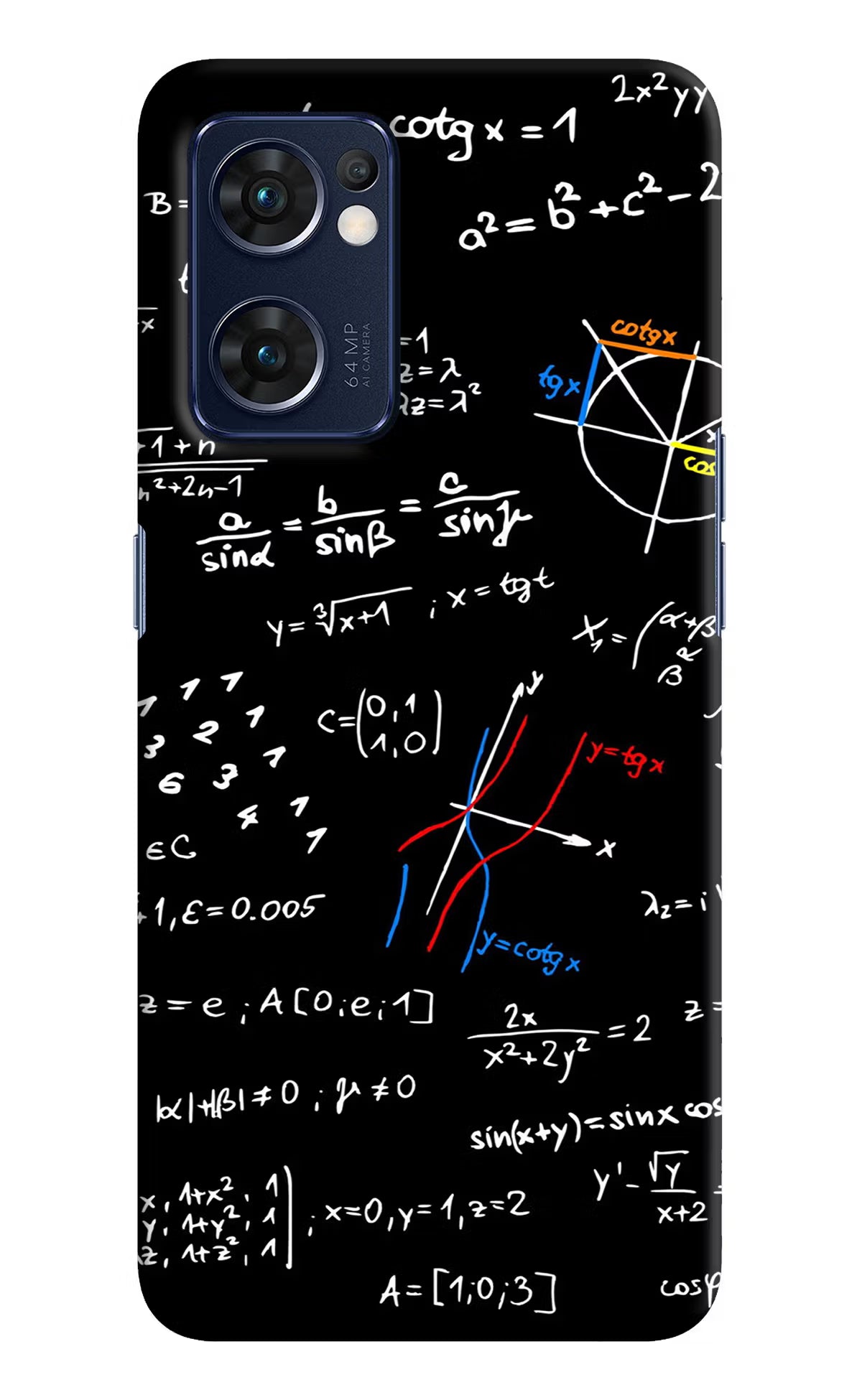 Mathematics Formula Oppo Reno7 5G Hard Case Back Cover by Casekaro