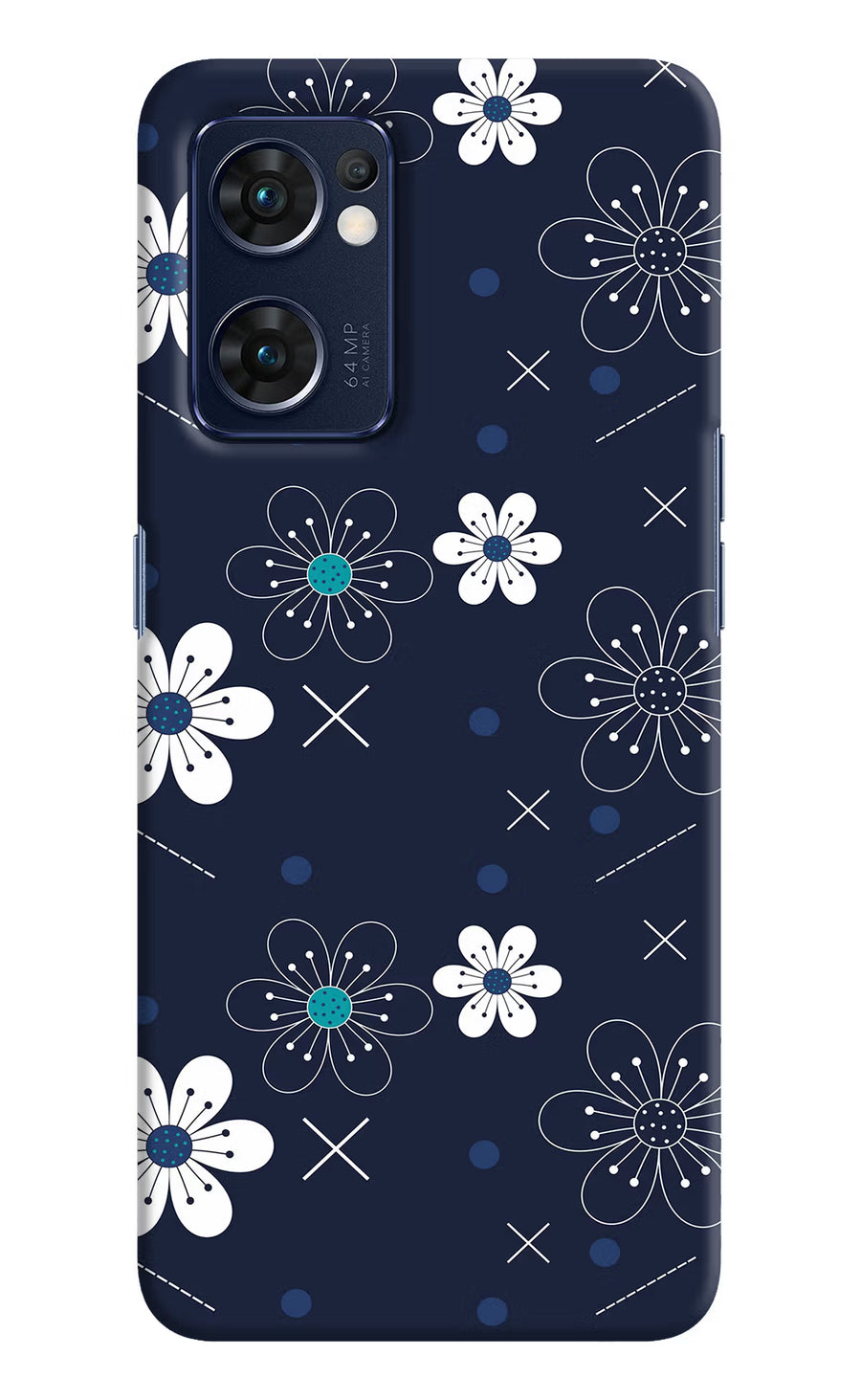 Flowers Oppo Reno7 5G Back Cover, Hard case