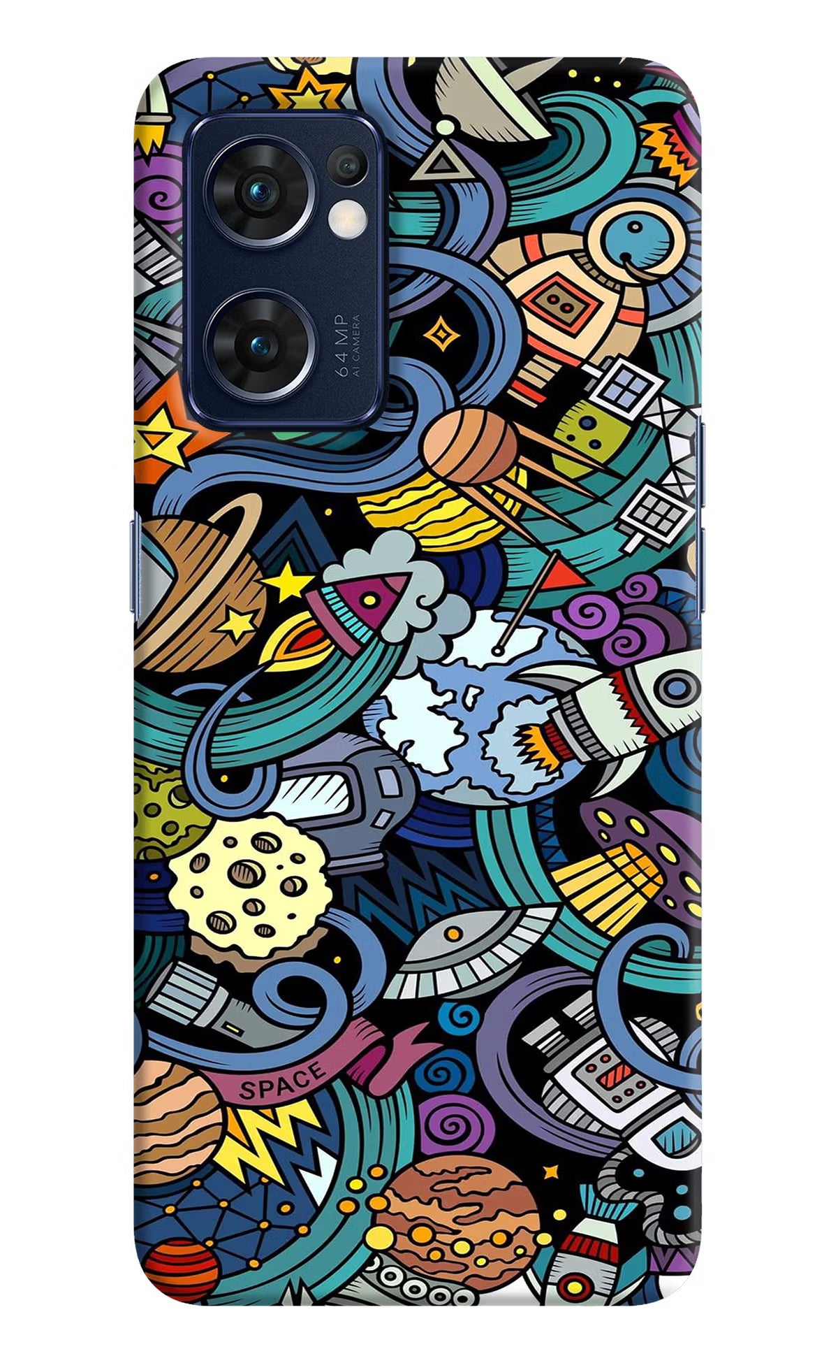 Space Abstract Oppo Reno7 5G Hard Case Back Cover by Casekaro