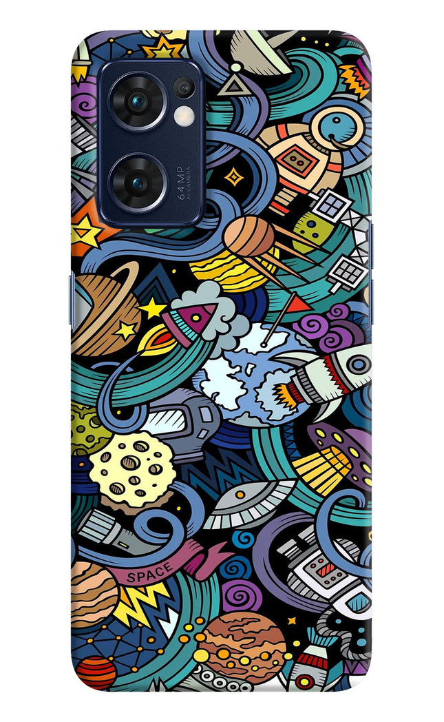 Space Abstract Oppo Reno7 5G Hard Case Back Cover by Casekaro