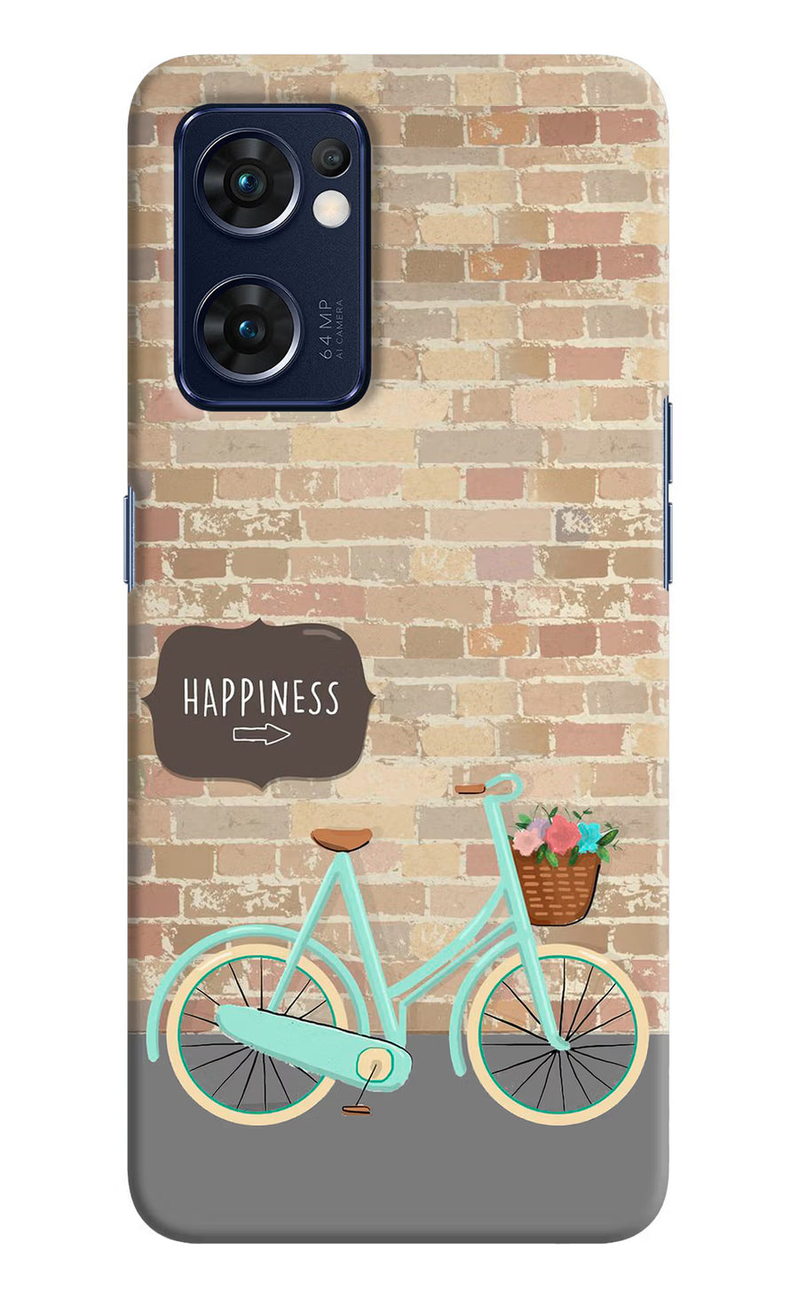 Happiness Artwork Oppo Reno7 5G Back Cover, Hard case