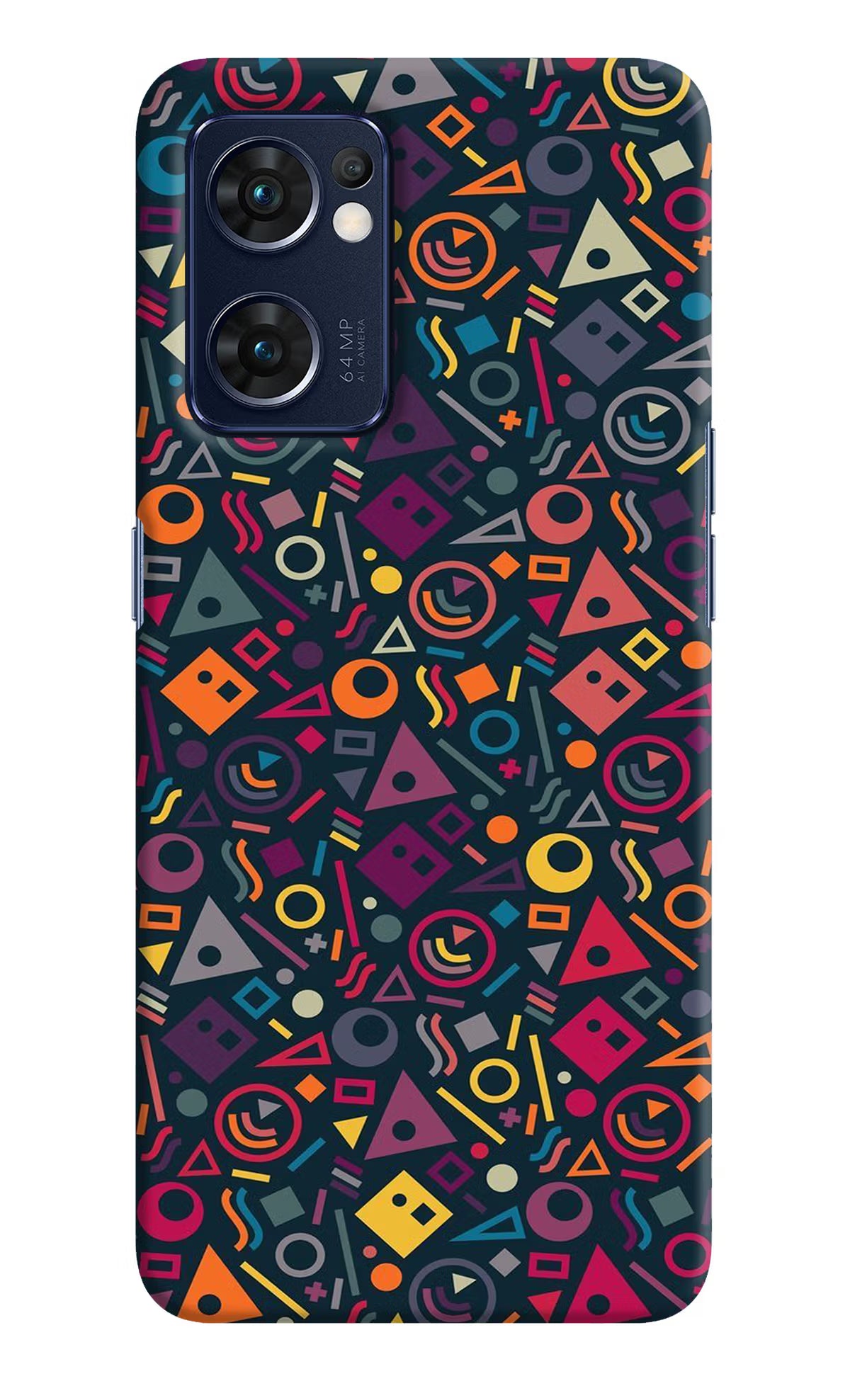 Geometric Abstract Oppo Reno7 5G Hard Case Back Cover by Casekaro