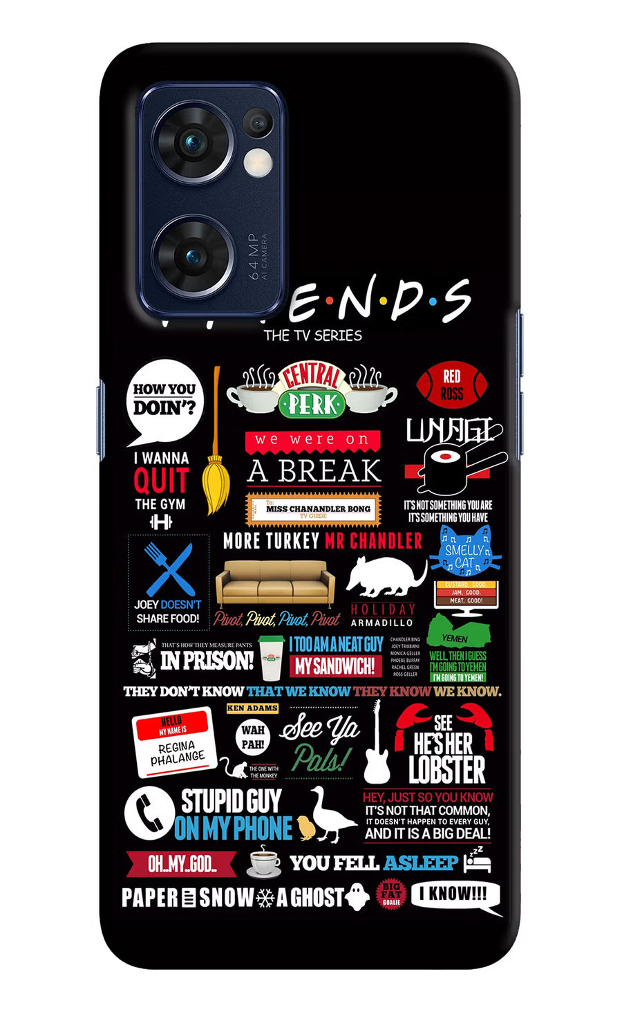FRIENDS Oppo Reno7 5G Back Cover, Hard case