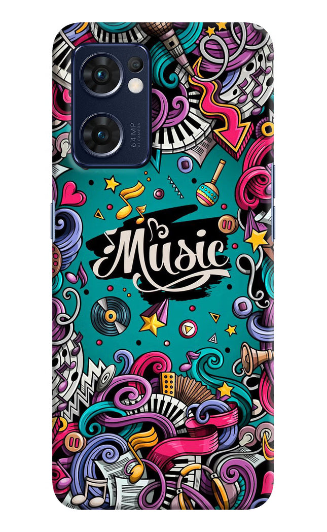 Music Graffiti Oppo Reno7 5G Hard Case Back Cover by Casekaro