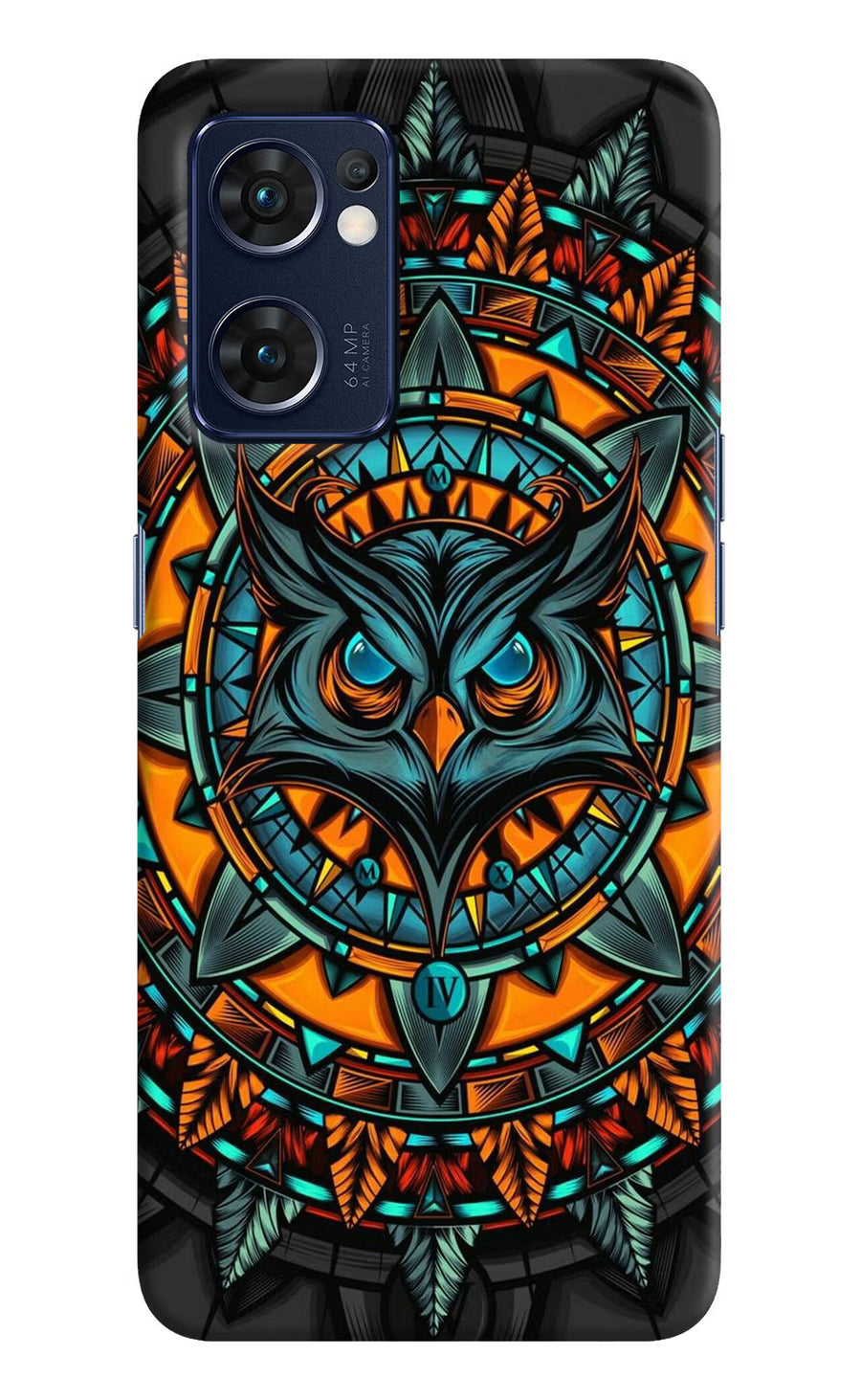 Angry Owl Art Oppo Reno7 5G Back Cover, Hard case