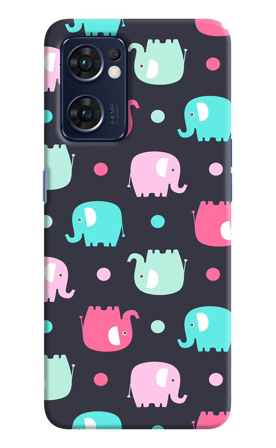 Elephants Oppo Reno7 5G Back Cover, Hard case