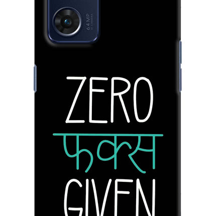 Zero Fucks Given Oppo Reno7 5G Hard Case Back Cover by Casekaro