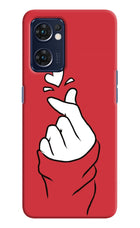 Korean Love Sign Oppo Reno7 5G Hard Case Back Cover by Casekaro