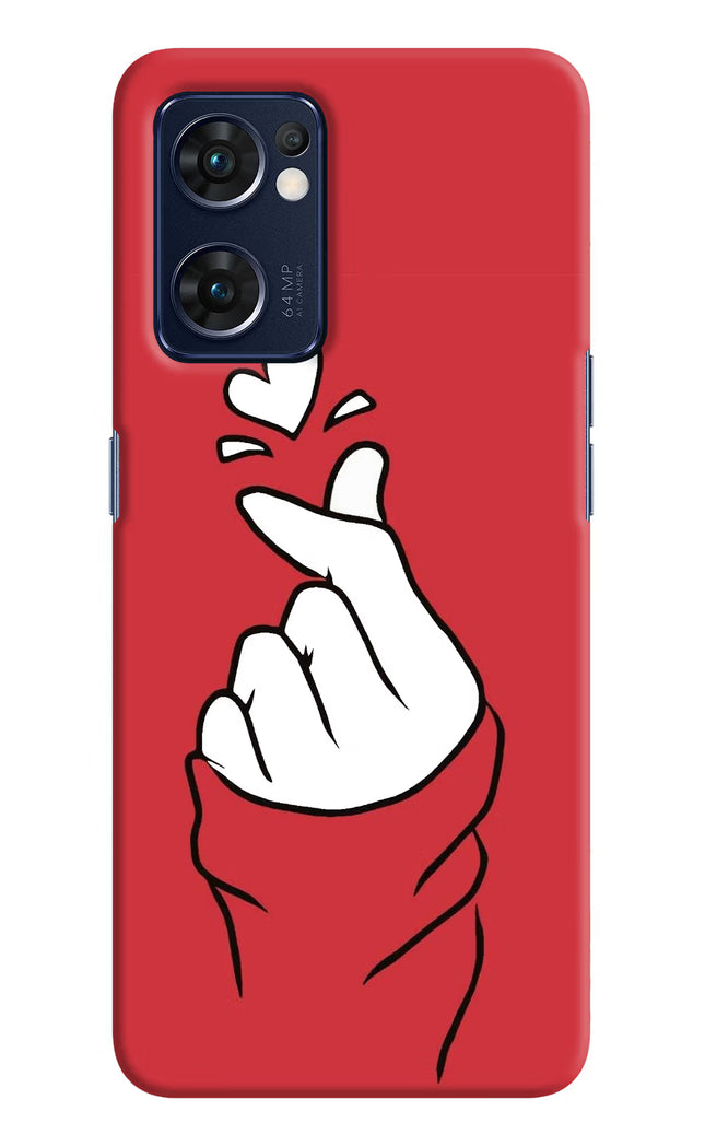 Korean Love Sign Oppo Reno7 5G Hard Case Back Cover by Casekaro
