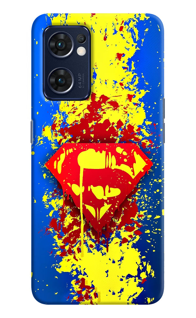 Superman logo Oppo Reno7 5G Hard Case Back Cover by Casekaro