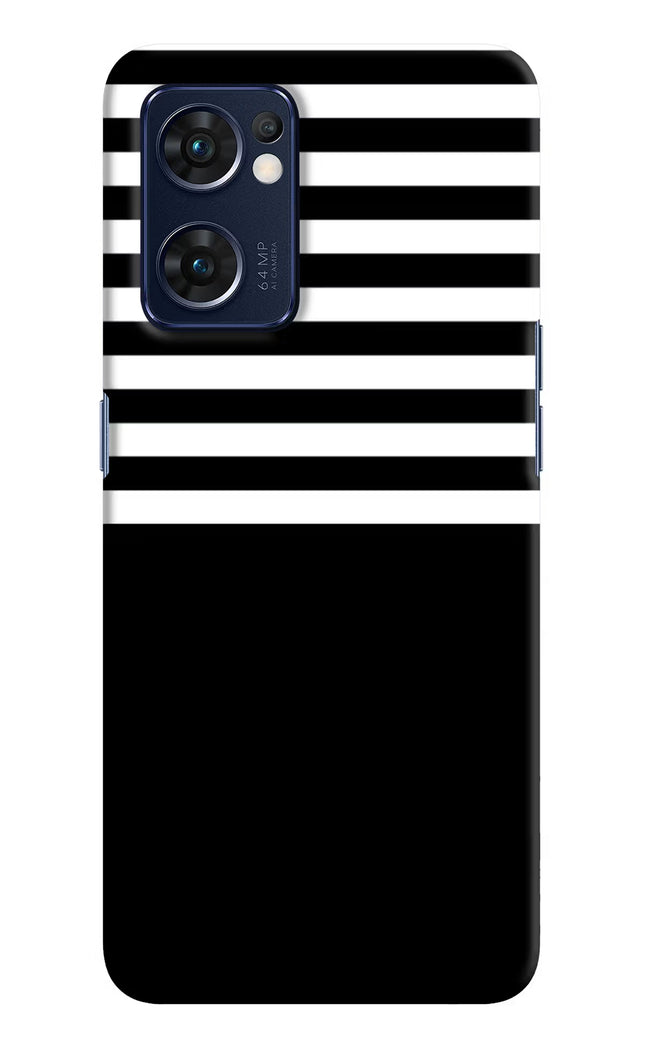 Black and White Print Oppo Reno7 5G Hard Case Back Cover by Casekaro