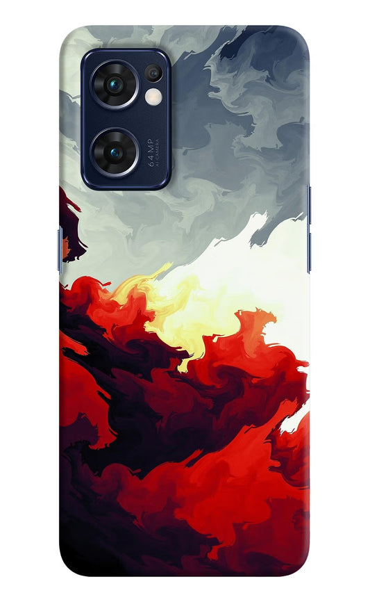 Fire Cloud Oppo Reno7 5G Hard Case Back Cover by Casekaro