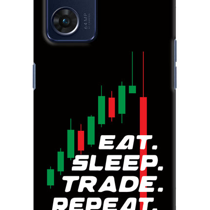 Eat Sleep Trade Repeat Oppo Reno7 5G Hard Case Back Cover by Casekaro