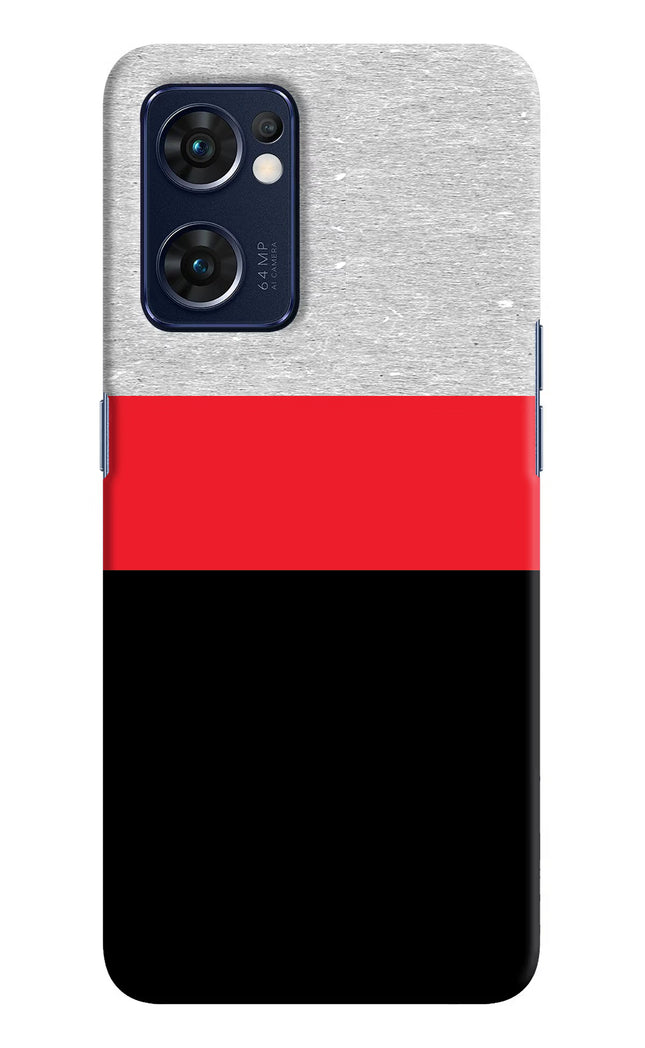 Tri Color Pattern Oppo Reno7 5G Hard Case Back Cover by Casekaro