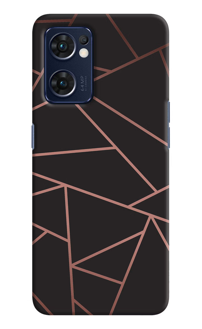 Geometric Pattern Oppo Reno7 5G Hard Case Back Cover by Casekaro