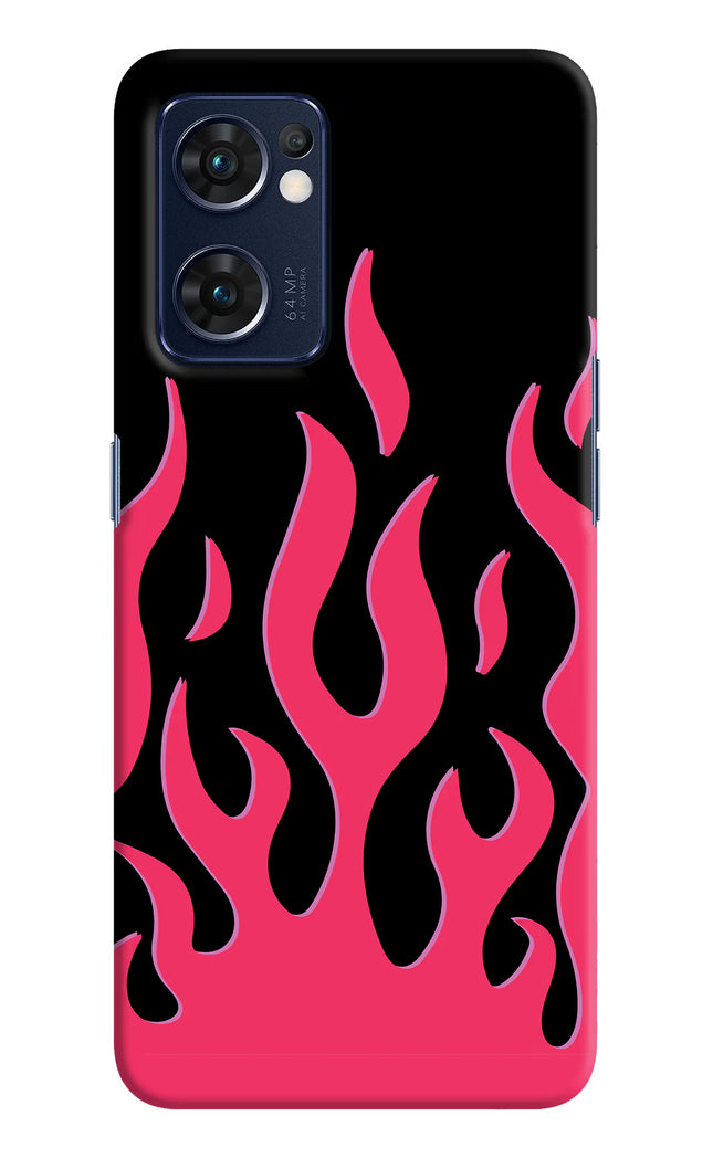 Fire Flames Oppo Reno7 5G Hard Case Back Cover by Casekaro