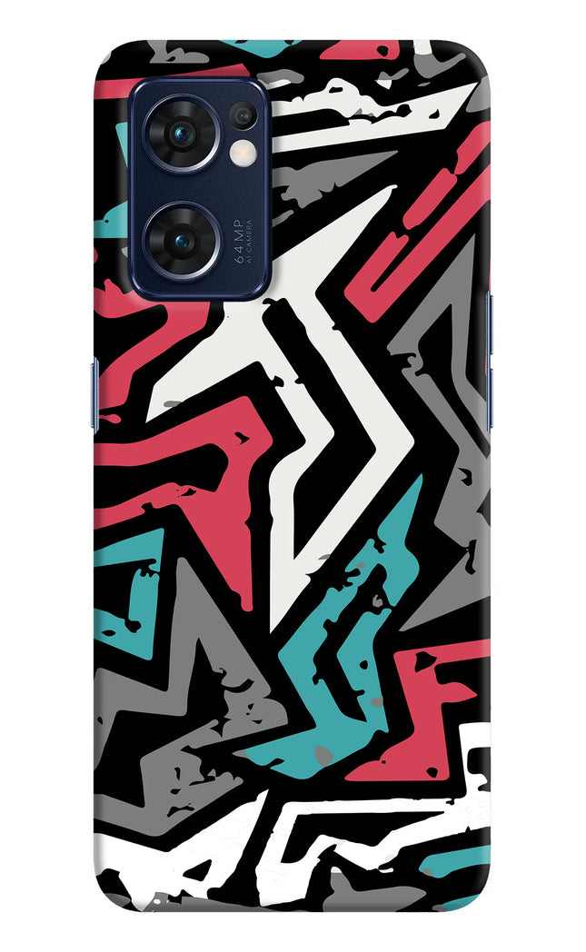 Geometric Graffiti Oppo Reno7 5G Hard Case Back Cover by Casekaro